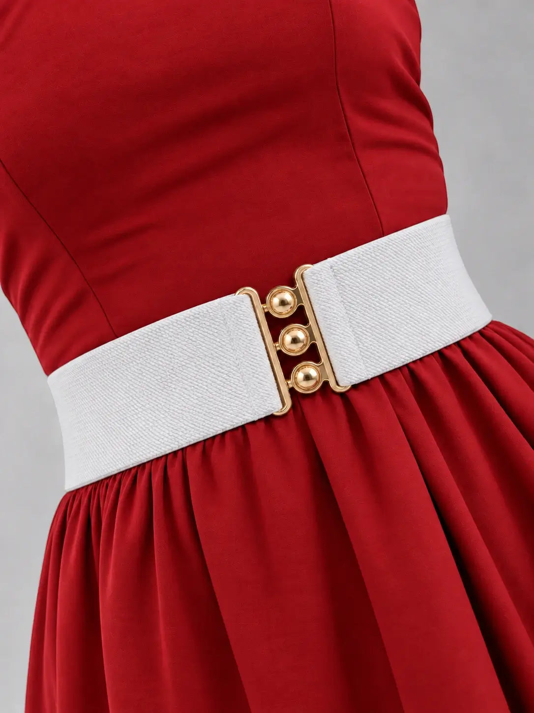 Ro Rox Elasticated Retro Wide Nurse Belt, Gold