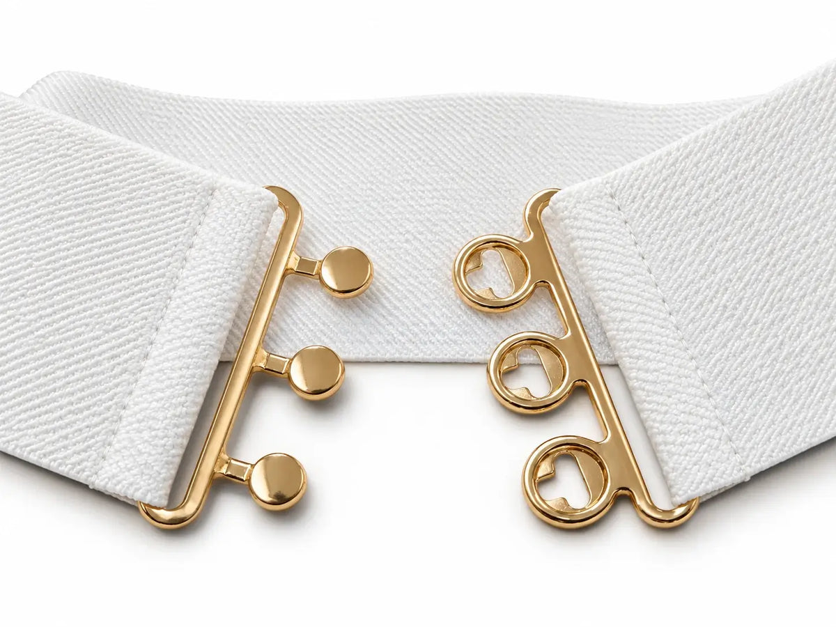 Ro Rox Elasticated Retro Wide Nurse Belt, Gold