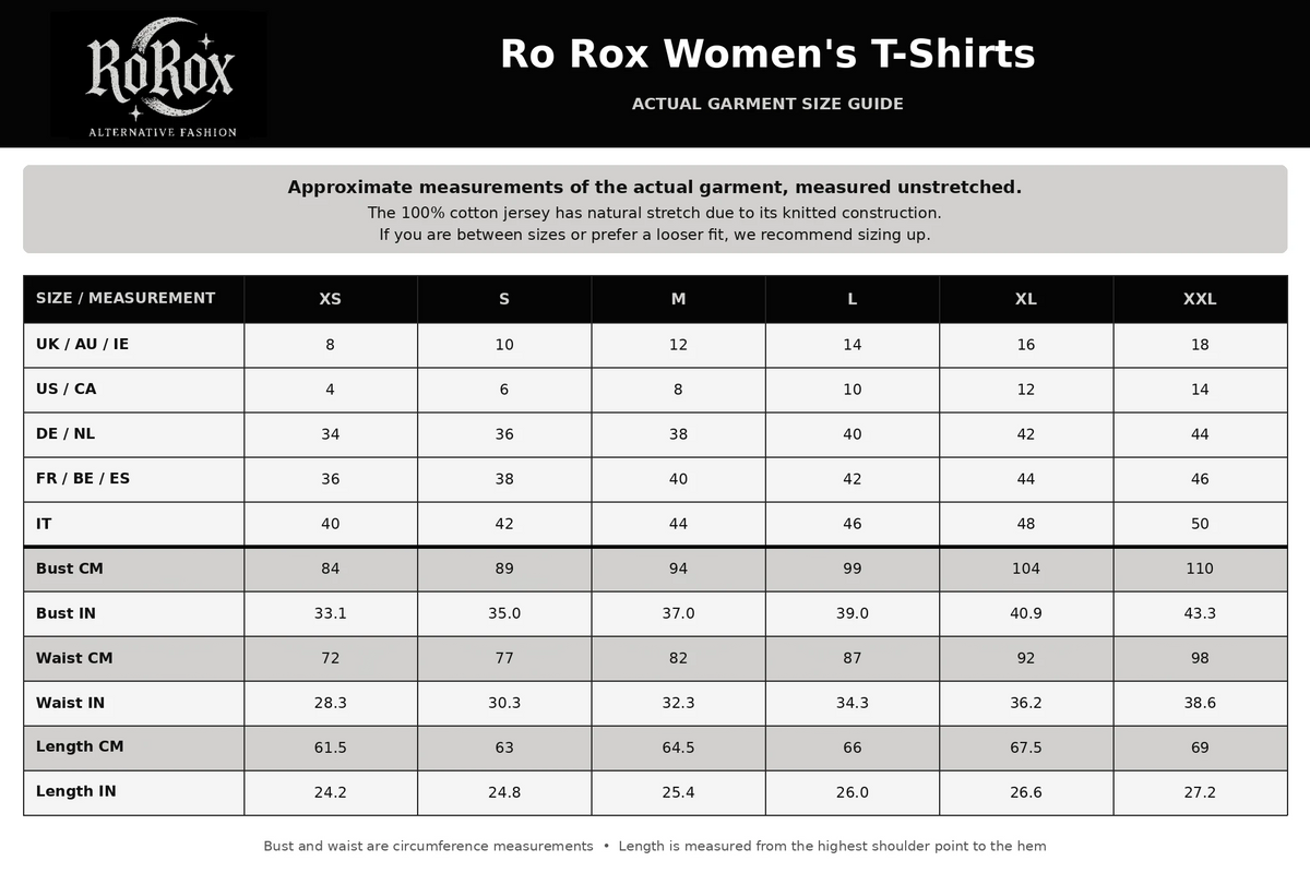 Ro Rox Gothic T-Shirts Women's Alternative Graphic Anime Tees