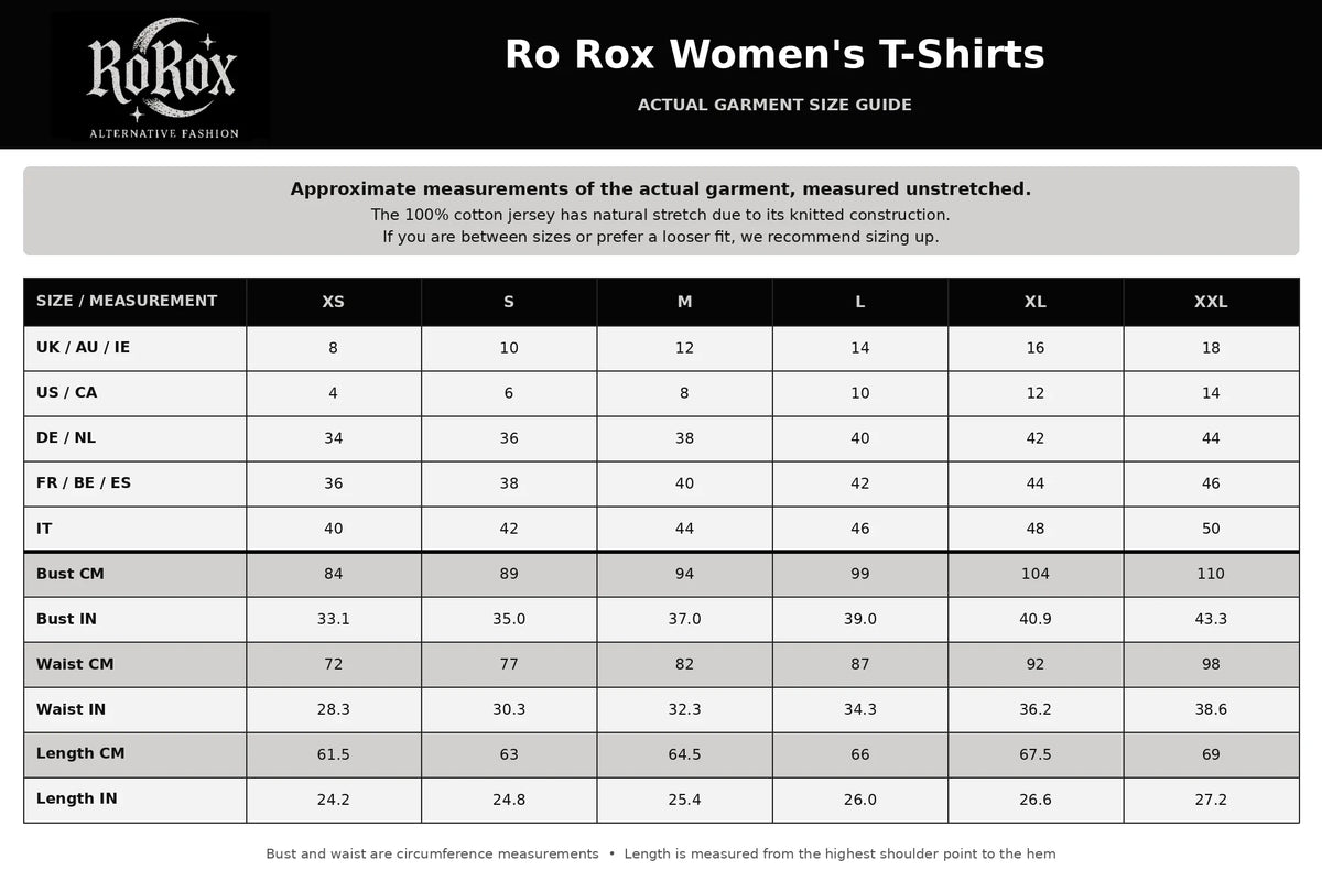 Ro Rox Gothic T-Shirts Women's Alternative Graphic Anime Tees