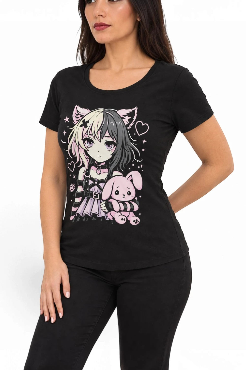 Ro Rox Gothic T-Shirts Women's Alternative Graphic Anime Tees