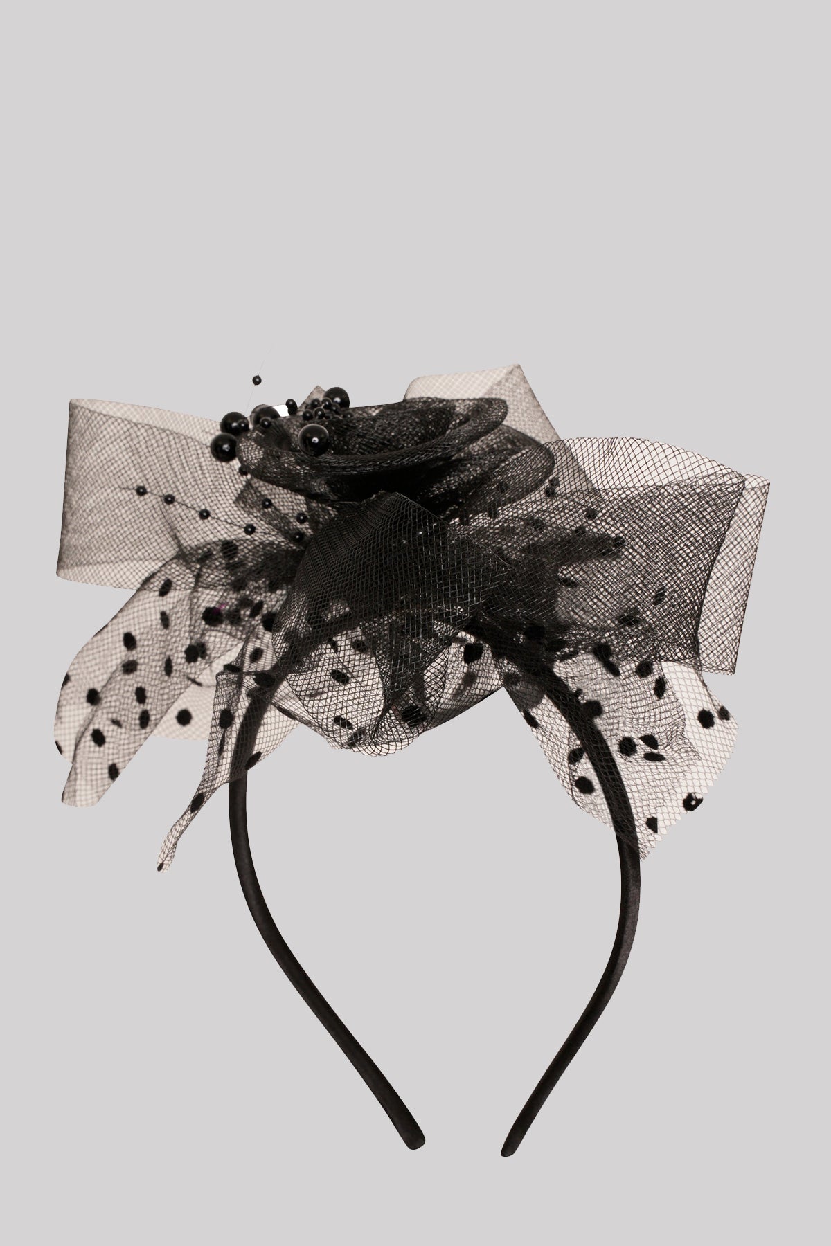 Ro Rox Retro 1940's 1950's Net Ruffle Flower Hairband