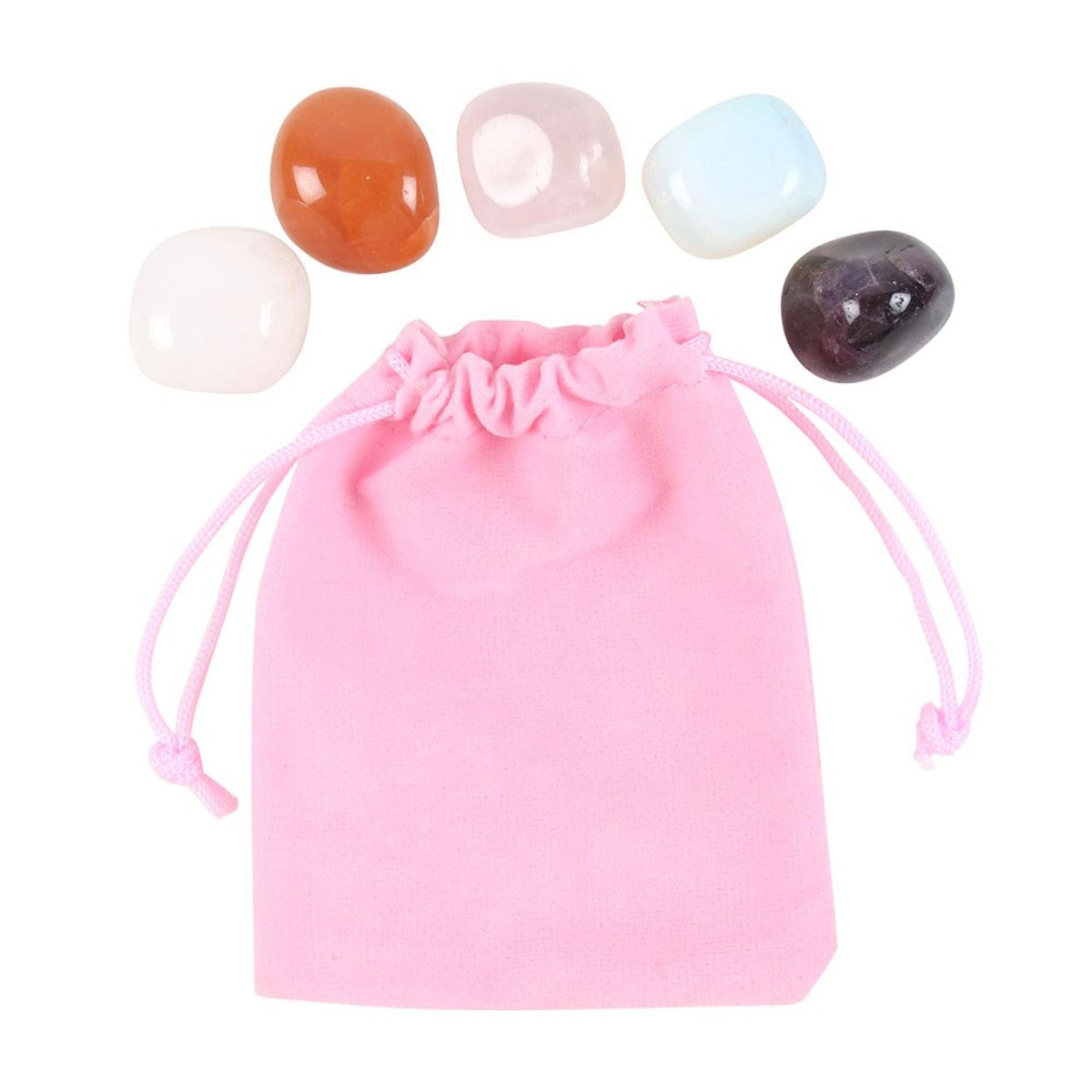 Set of 5 Crystals for Divine Feminine Energy with Gift Pouch
