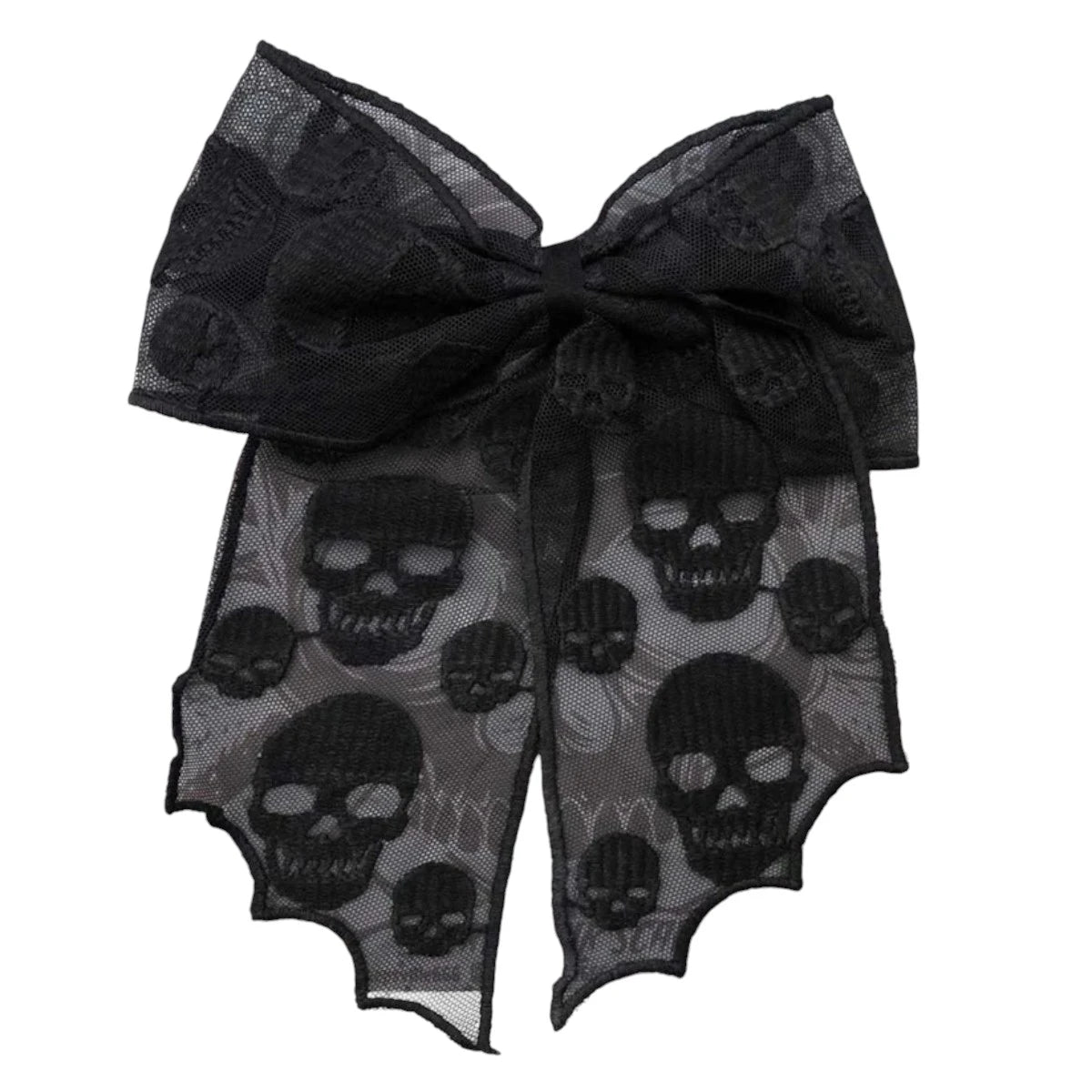 Kreepsville 666 Hair Bow Skull Lace Bold Gothic Barrette