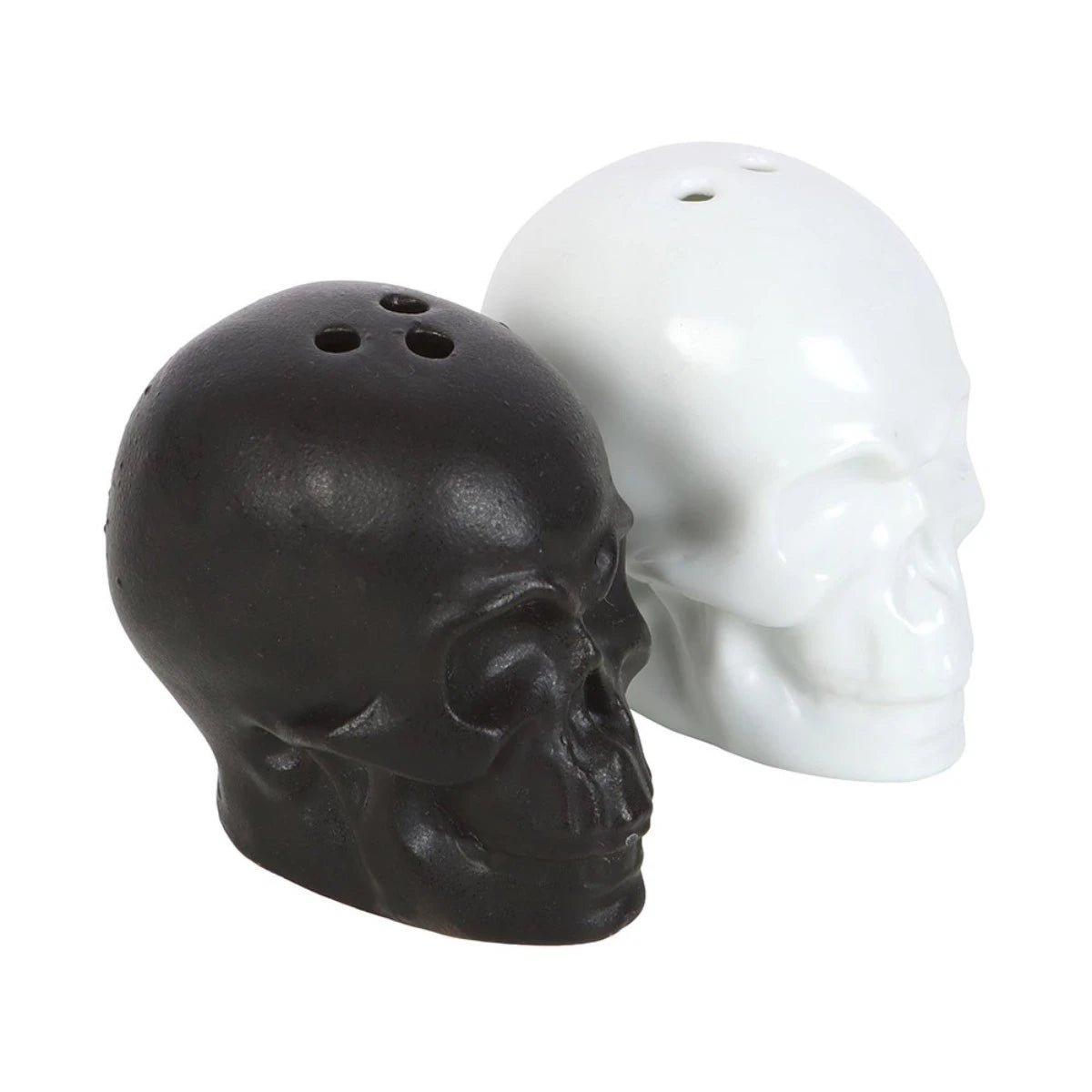 Salt and Pepper Shakers – Black & White Skull Set Gothic