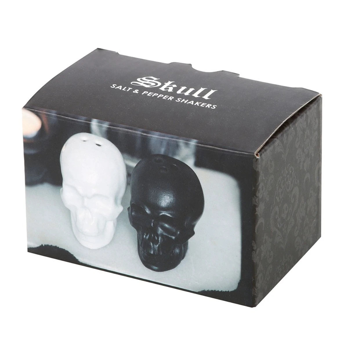 Salt and Pepper Shakers – Black & White Skull Set Gothic