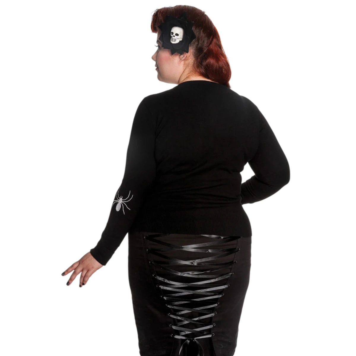 Hell Bunny Spider Cardigan Black Gothic Spider Web Knit Top