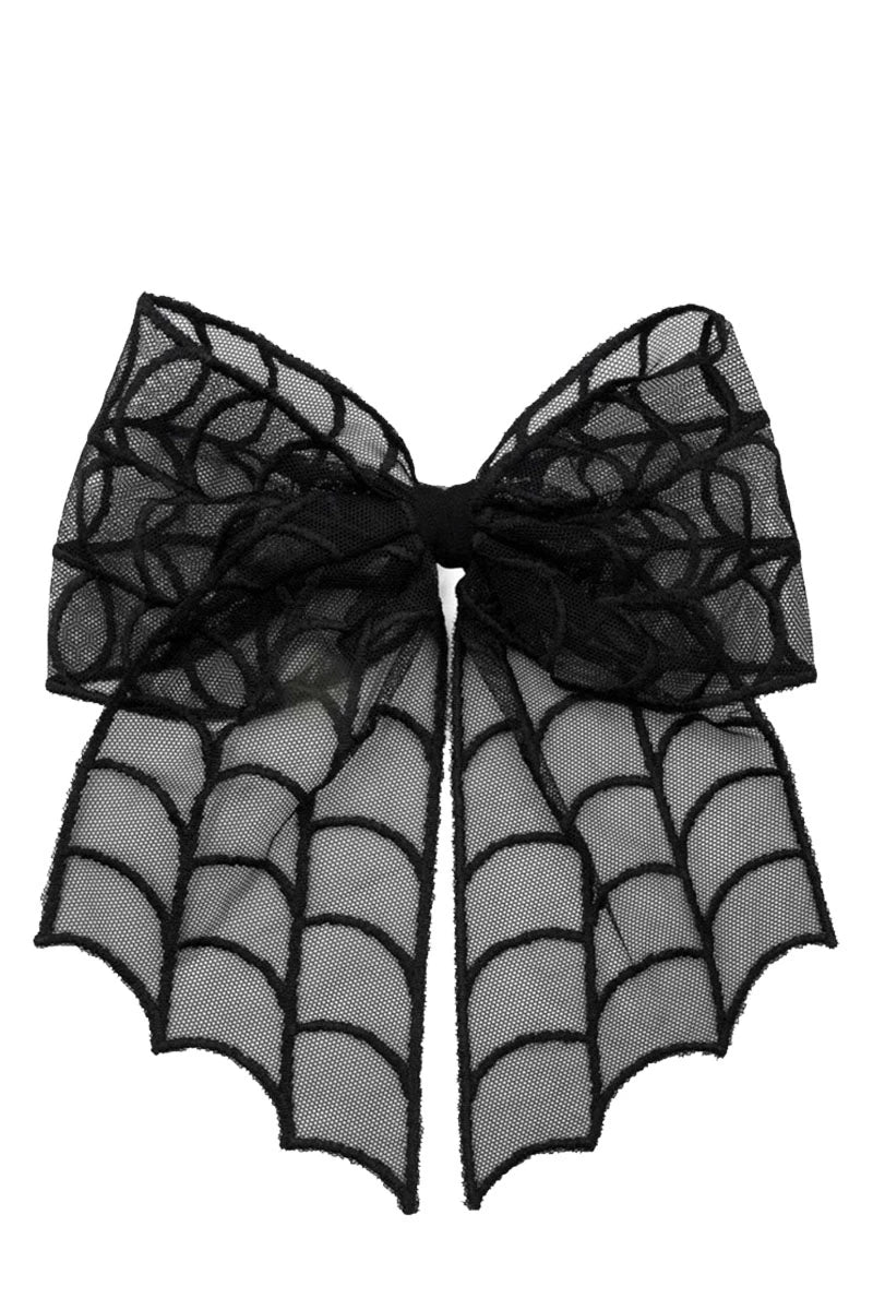 Kreepsville 666 Hair Bow – Spiderweb Lace Gothic  Accessory