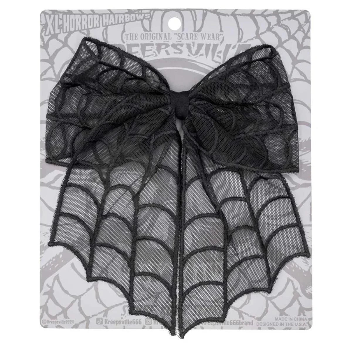 Kreepsville 666 Hair Bow – Spiderweb Lace Gothic  Accessory