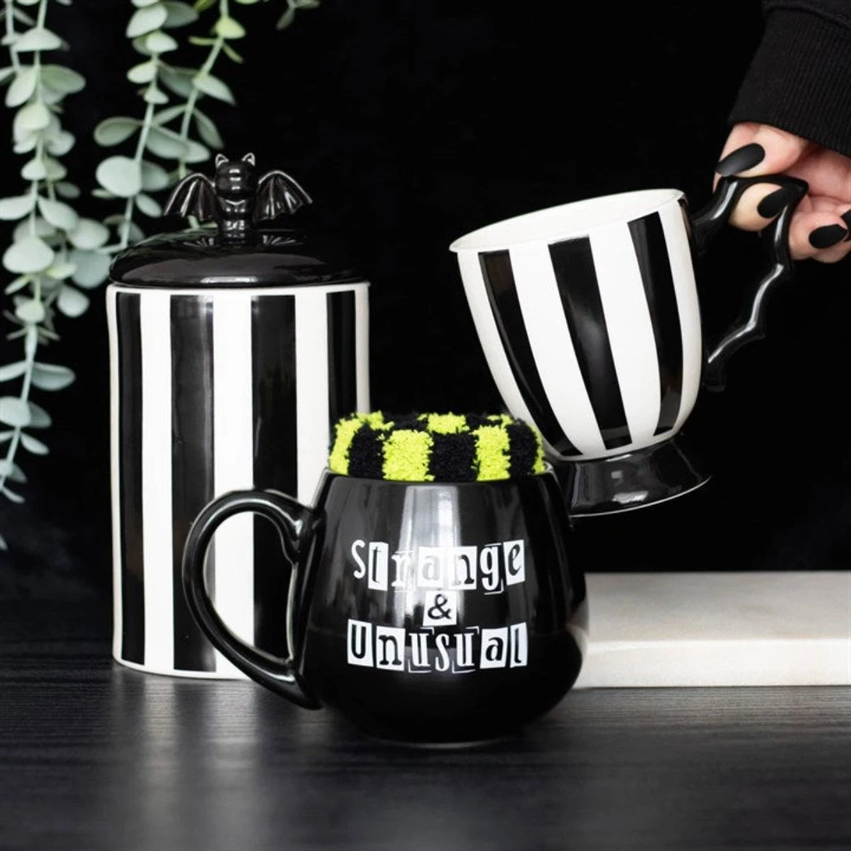 Strange & Unusual Gothic Mug and Socks Set - Cozy Gift Bundle