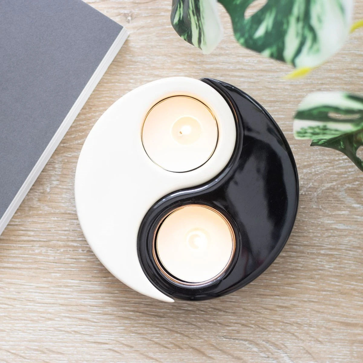 Yin Yang Tealight Candle Holder – Ceramic Decor for Home
