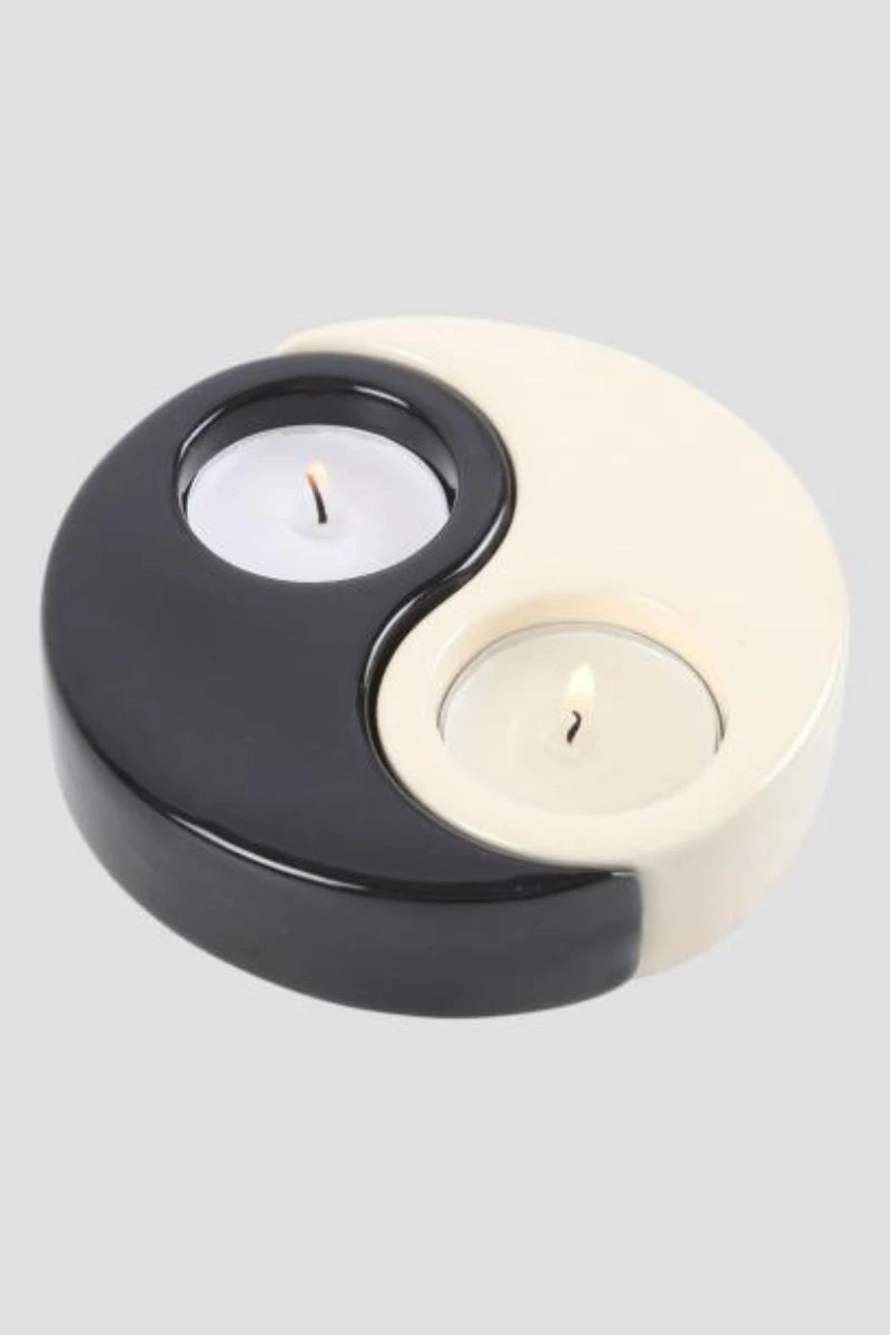 Yin Yang Tealight Candle Holder – Ceramic Decor for Home