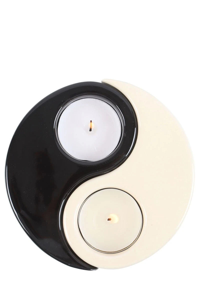 Yin Yang Tealight Candle Holder – Ceramic Decor for Home