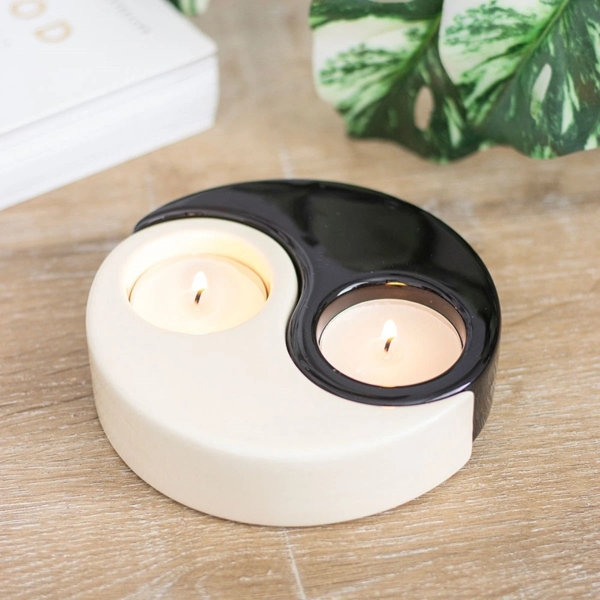 Yin Yang Tealight Candle Holder – Ceramic Decor for Home