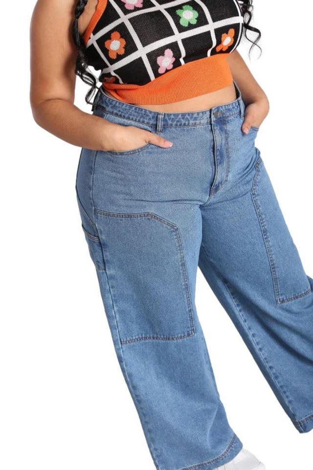 Hell Bunny 1950's Rider Denim Wide Leg Retro Jeans