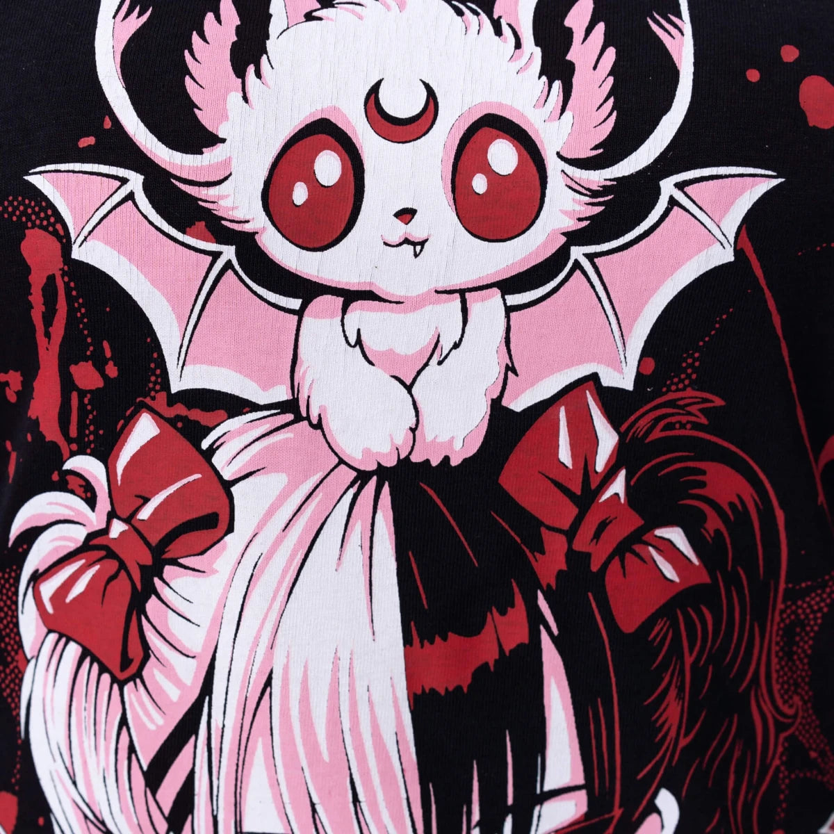 Cupcake Cult Batling T-Shirt Gothic Kawaii Ladies Black Tee