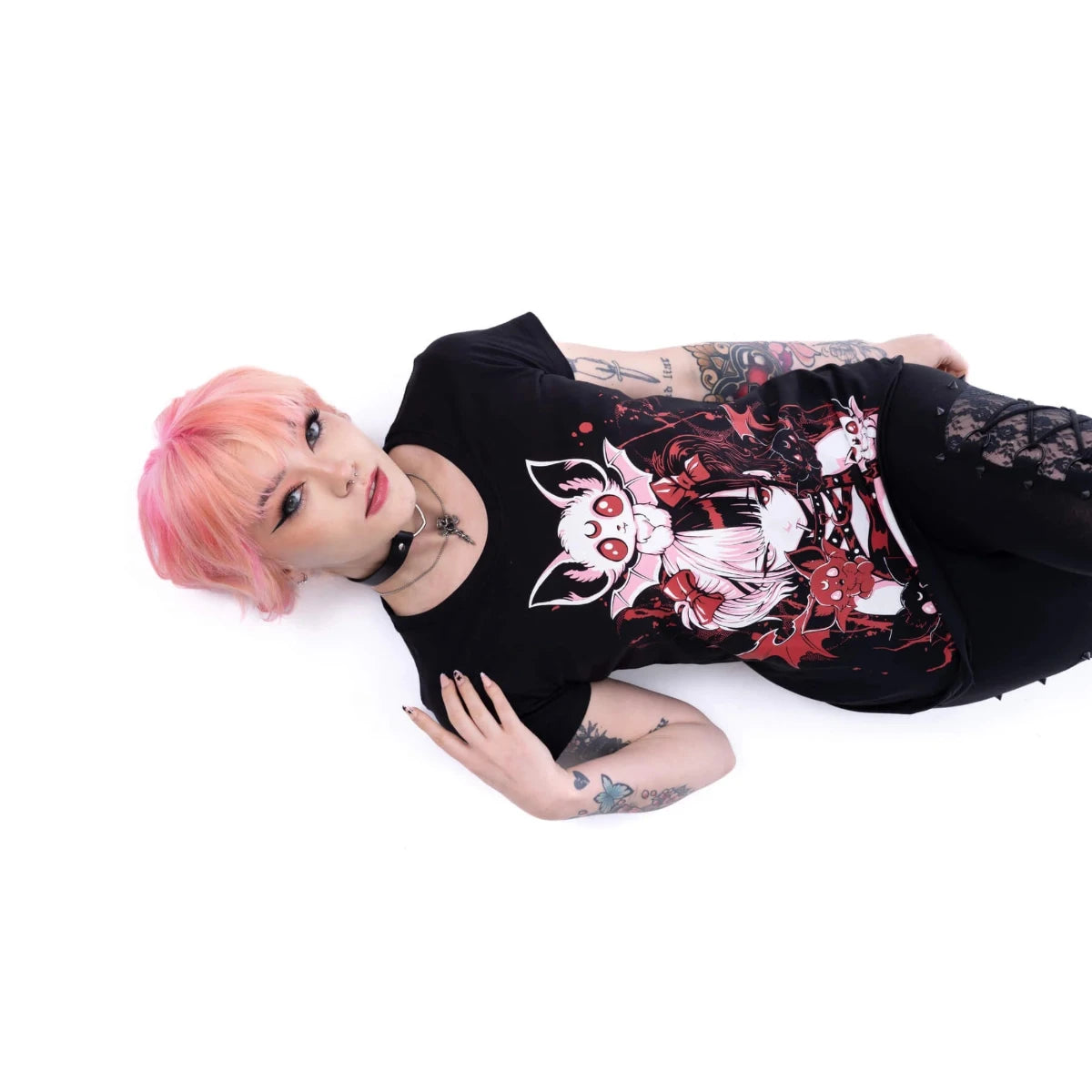 Cupcake Cult Batling T-Shirt Gothic Kawaii Ladies Black Tee
