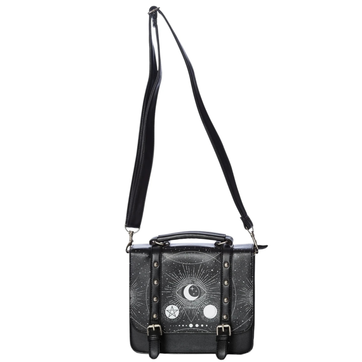 Banned Cosmic Satchel Bag Gothic Moon Phase Crossbody Bag