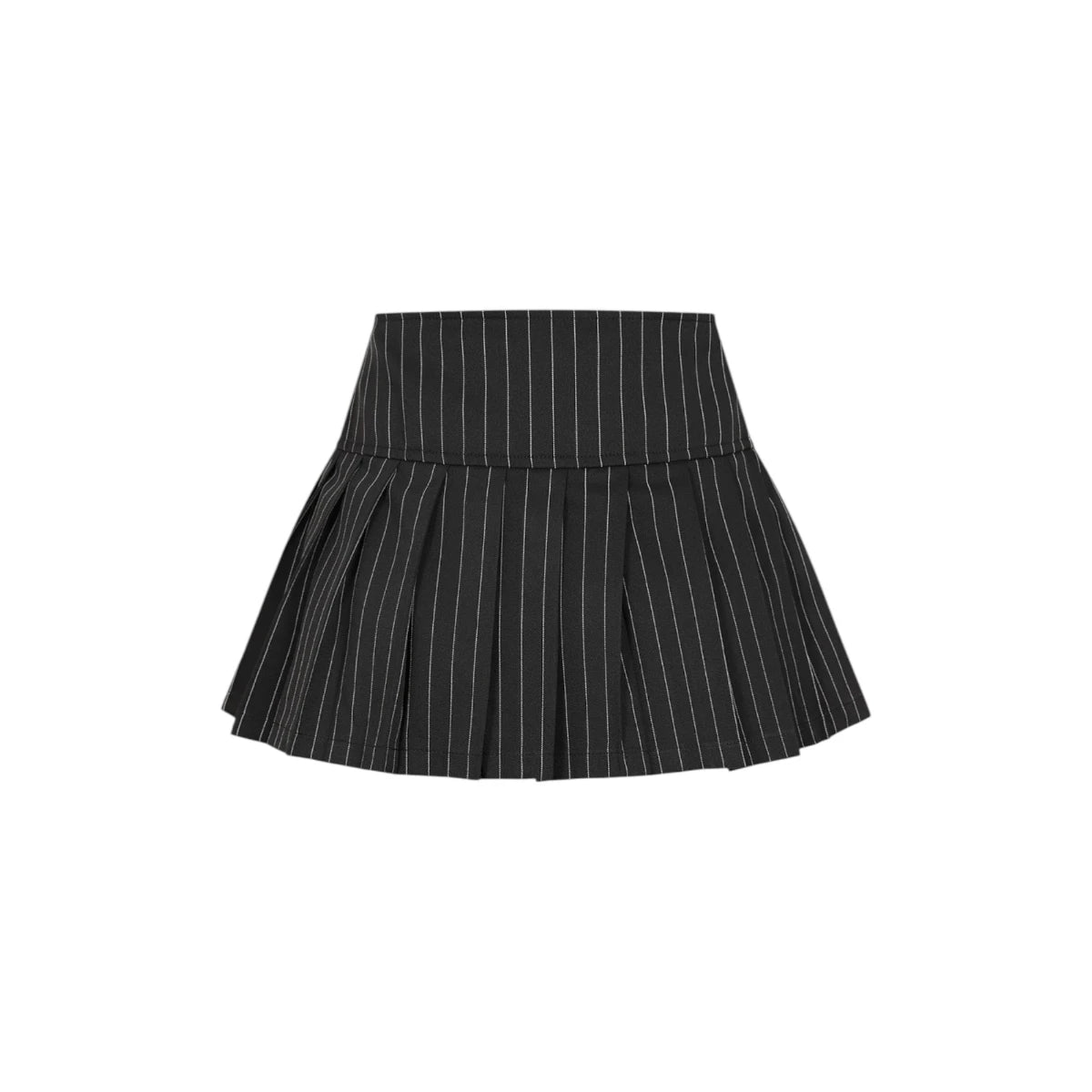 Banned Pinstripe Flash Mini Skirt Pleated Gothic Black
