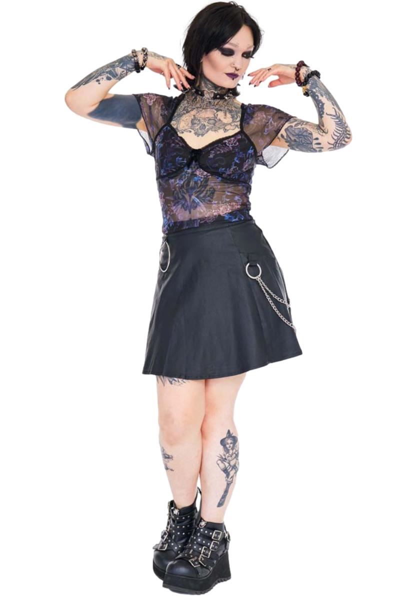 Jawbreaker Night Crow Printed Mesh Top