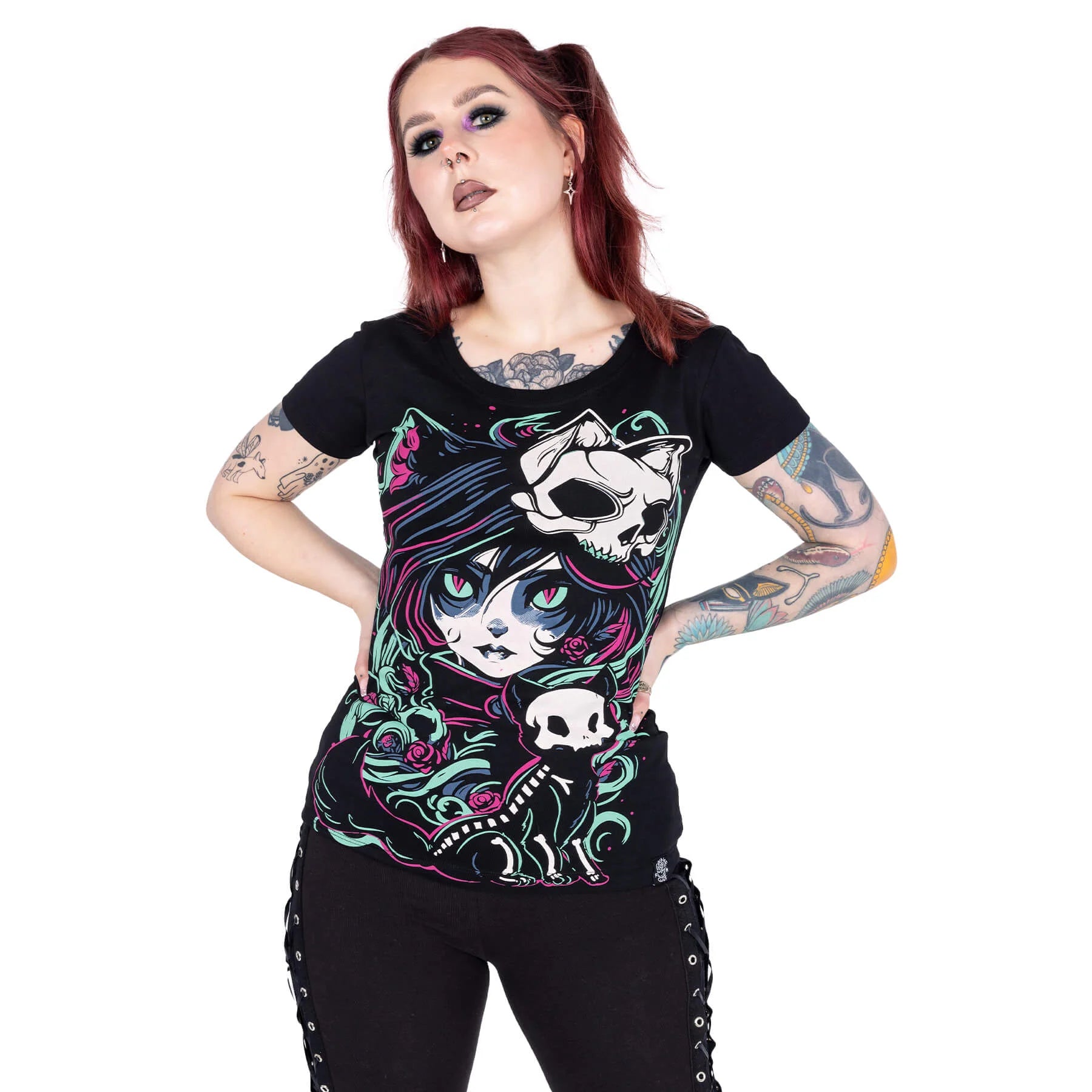 Cupcake Cult Cat Demon Tee - Gothic Fashion - Women's T-Shirt