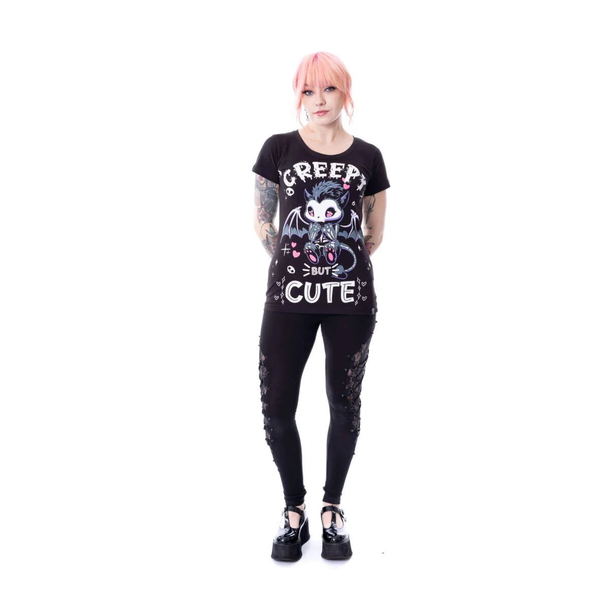 Cupcake Cult T-Shirt Creepy But Cute Gothic Ladies Black Tee