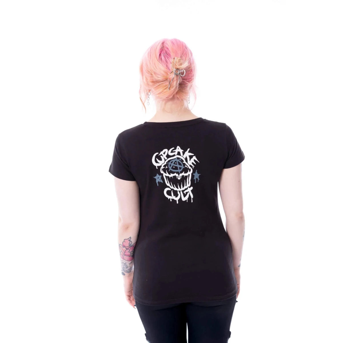 Cupcake Cult T-Shirt Creepy But Cute Gothic Ladies Black Tee