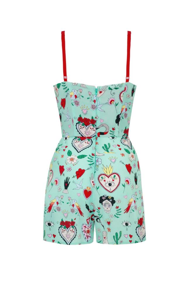 Hell Bunny Tijuana Floral Snake Heart Playsuit