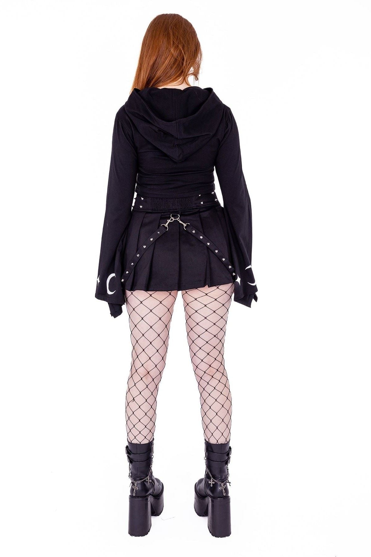 Heartless Selene Moon Stars Hooded Crop Top