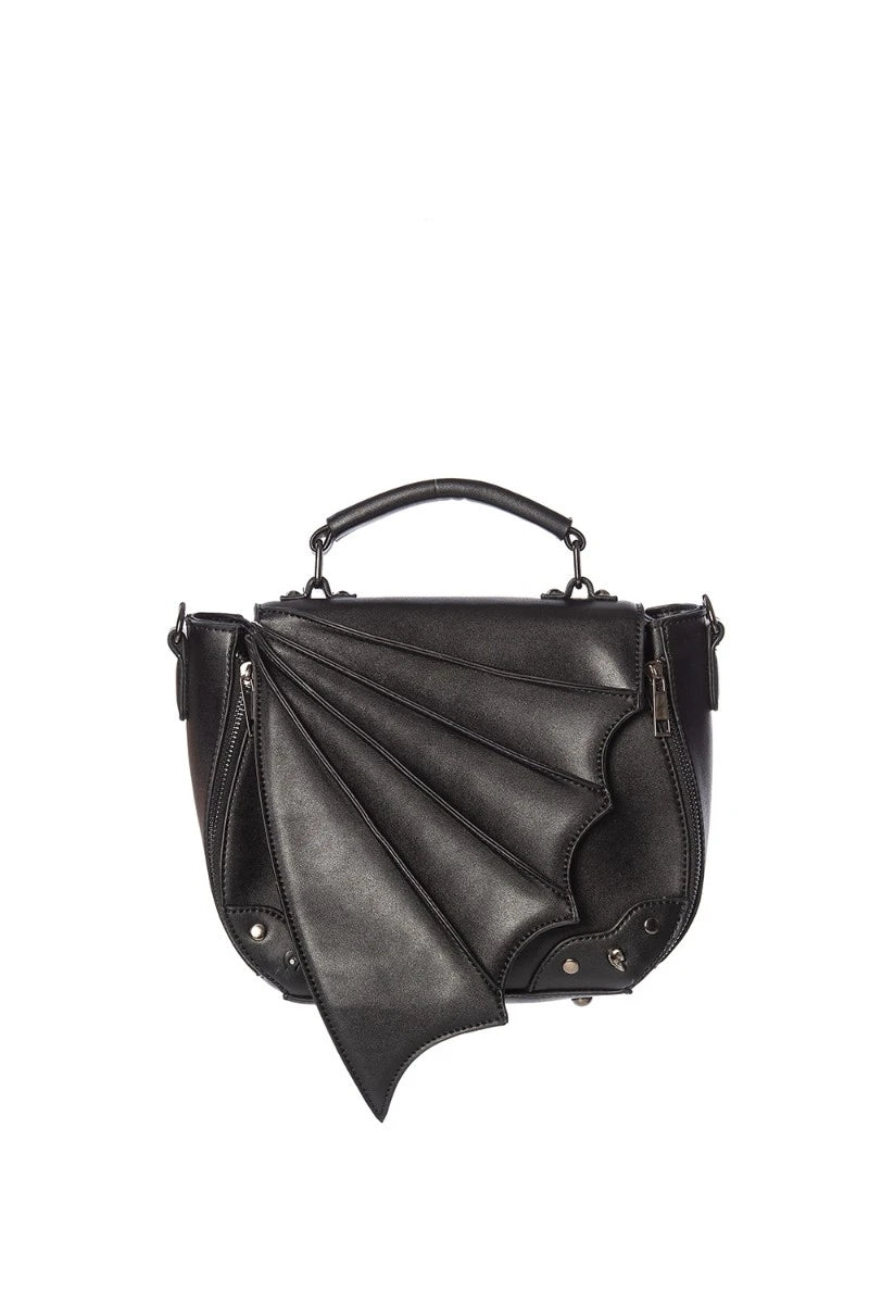 Banned Black Gwendolyn Bag Gothic Bat Wing Crossbody Bag