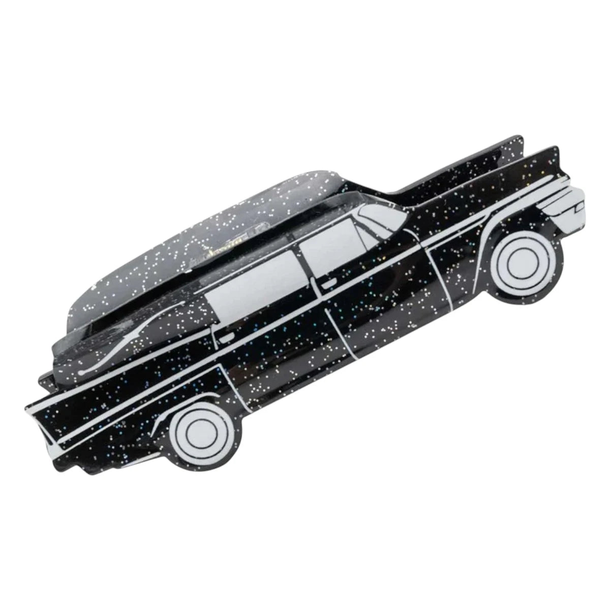 Kreepsville 666 Hearse Claw Clip Black Glitter Gothic Hair