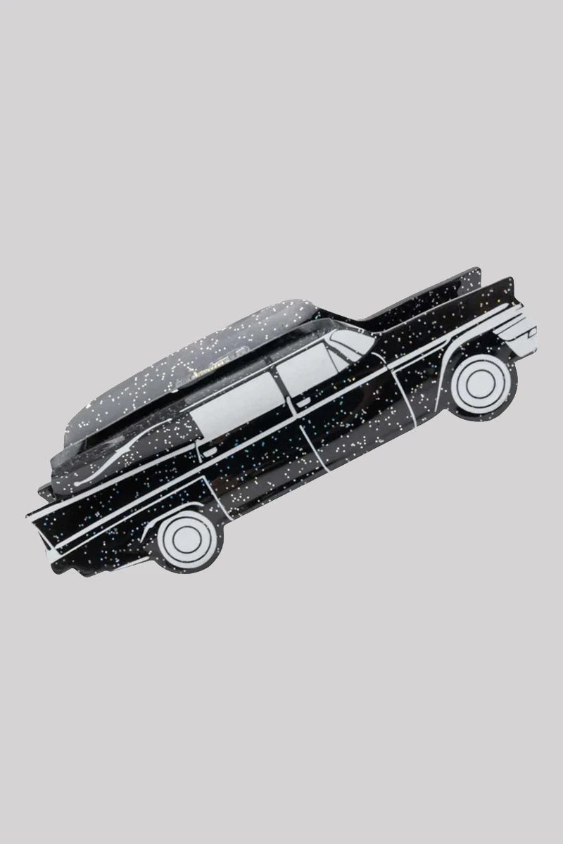 Kreepsville 666 Hearse Claw Clip Black Glitter Gothic Hair