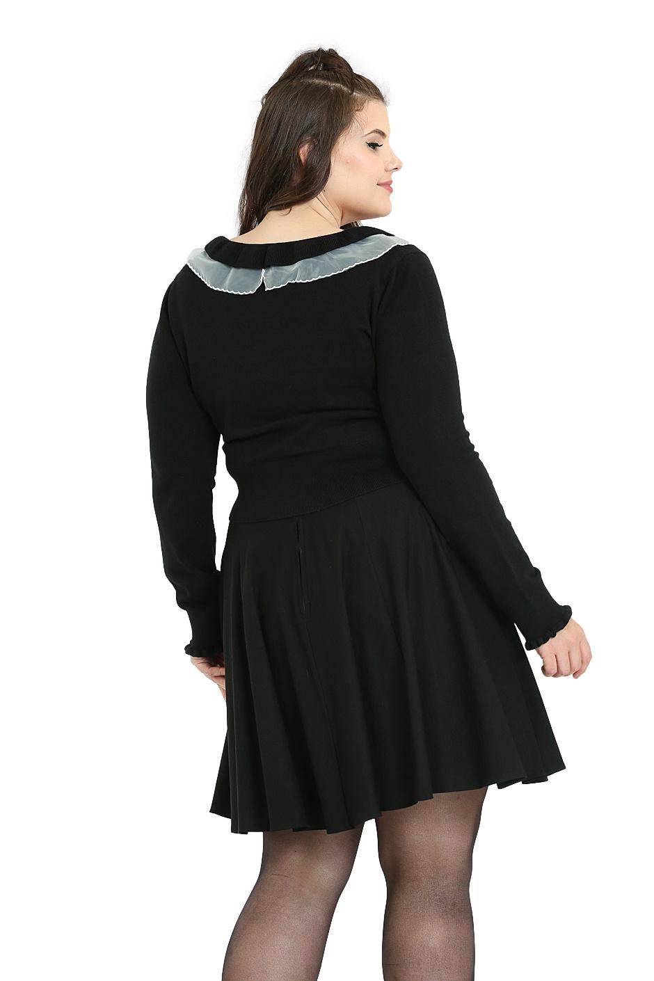 Hell Bunny Tatiana Knitted Cute Gothic Collar Jumper