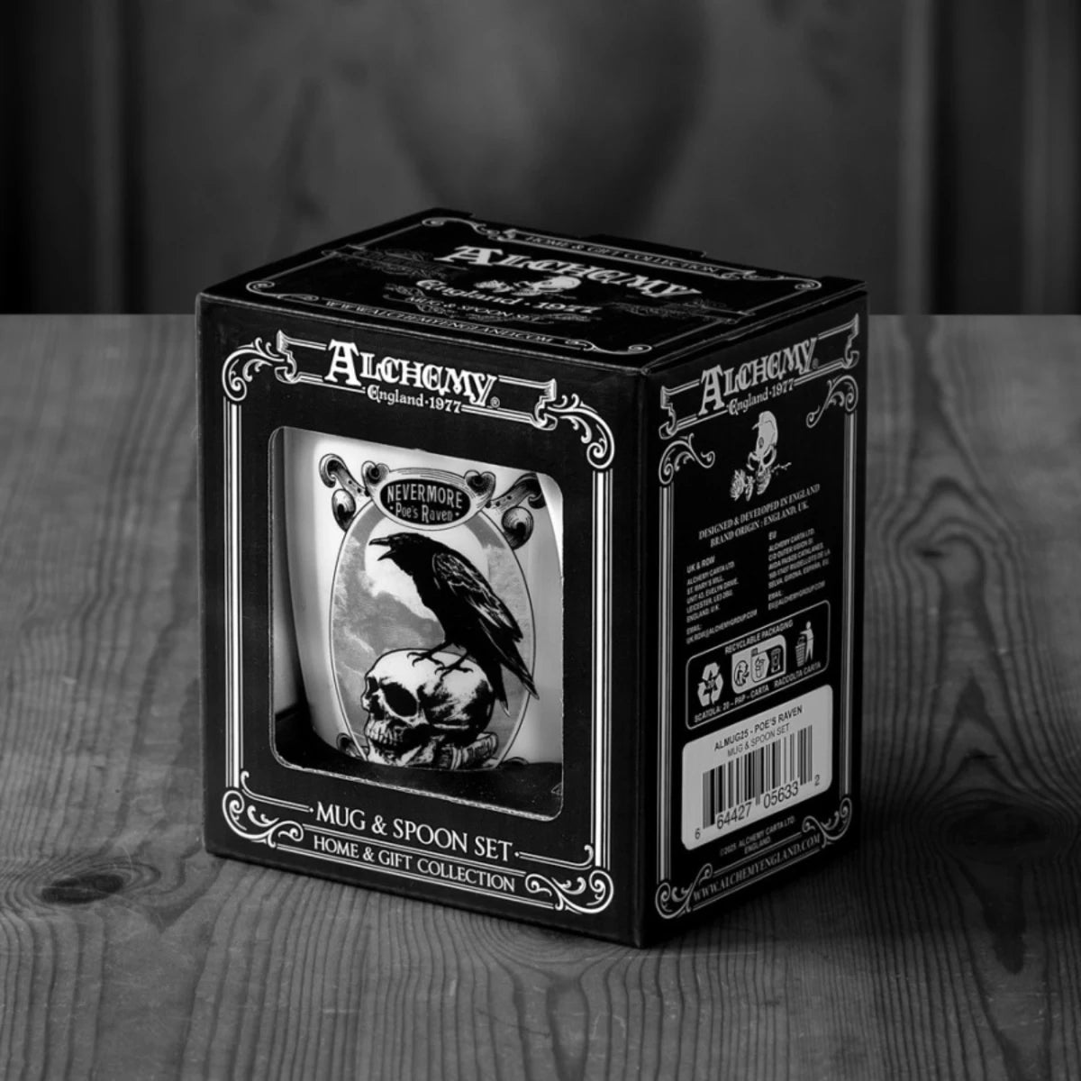 Alchemy England Mug & Spoon Set Nevermore Poe’s Raven Art
