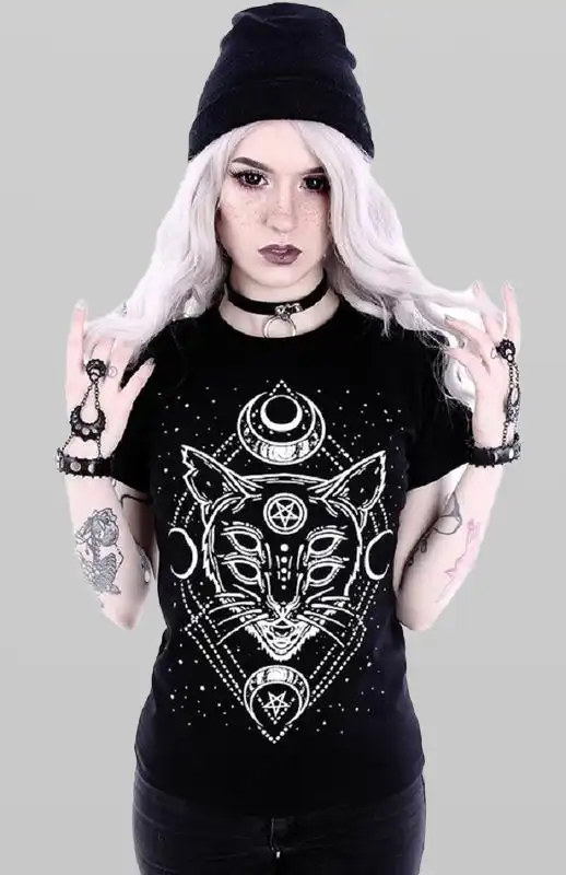 Restyle Galaxy Cat Gothic T-shirt