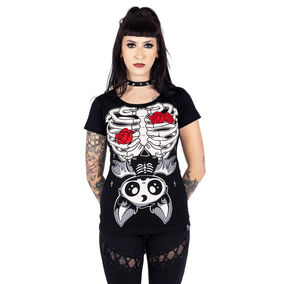 Cupcake Cult Ribcage Bat T-Shirt - Gothic Top - Alternative Fashion