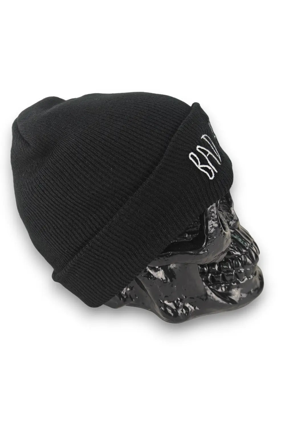 Ro Rox Beanie Hat, Black Bad Hair Day Embroidered Knit Cap