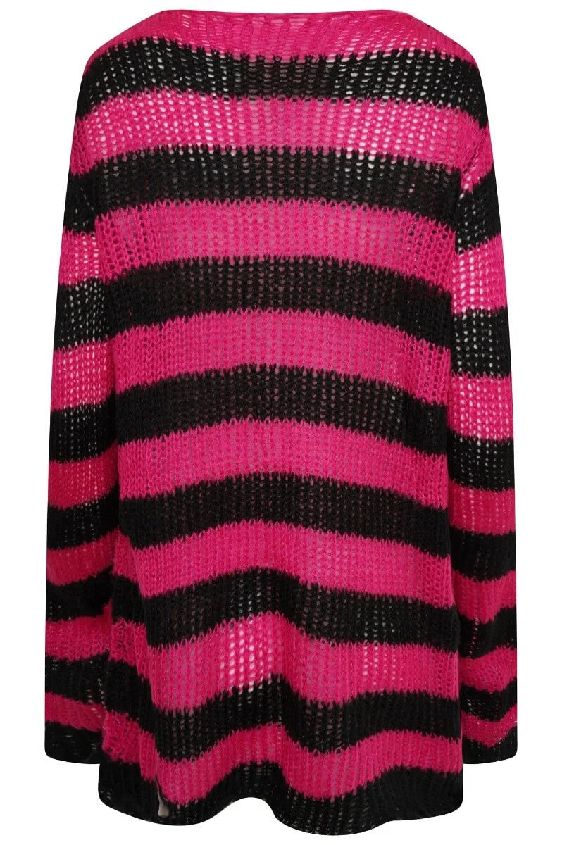 Neon pink oversized jumper online
