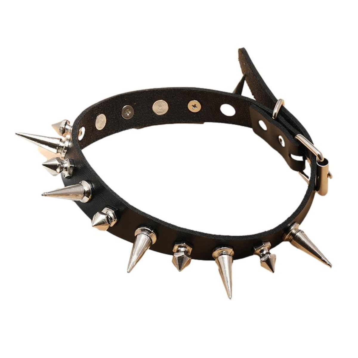 Ro Rox Spike Faux Leather Choker Necklace Punk Gothic Collar