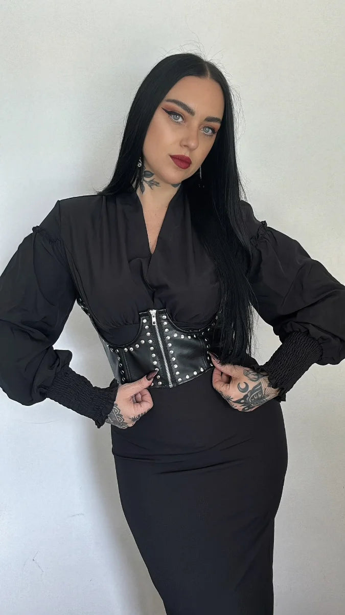 Ro Rox Victorian Goth Steampunk Underbust Long Sleeve Shirt