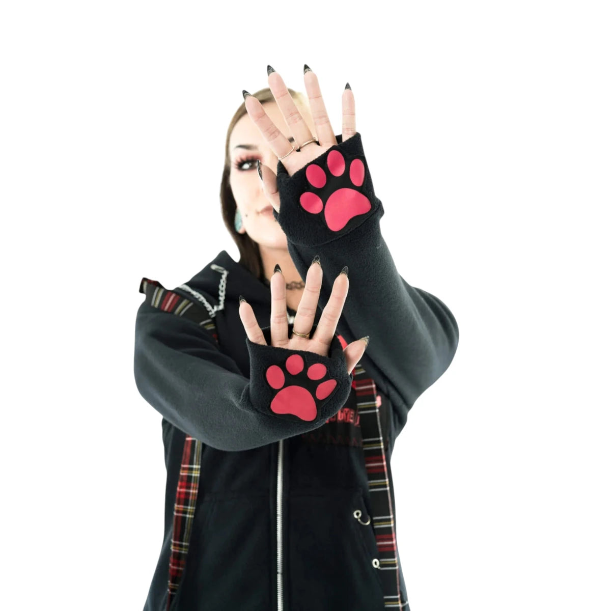 Bye Bye Kitty Trinity Hoodie Goth Fleece Jacket Ladies Wear