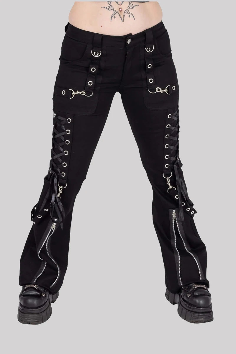 Poizen Industries Trinity Pants Goth Zip Ring Buckle Trousers | Ro Rox