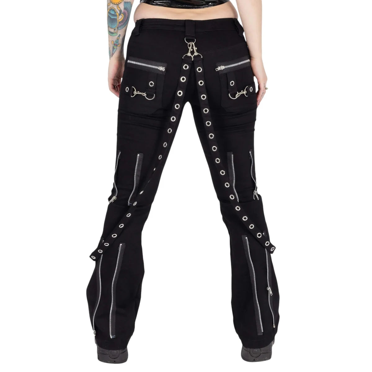 Poizen Industries Trinity Pants Goth Zip Ring Buckle Trousers | Ro Rox