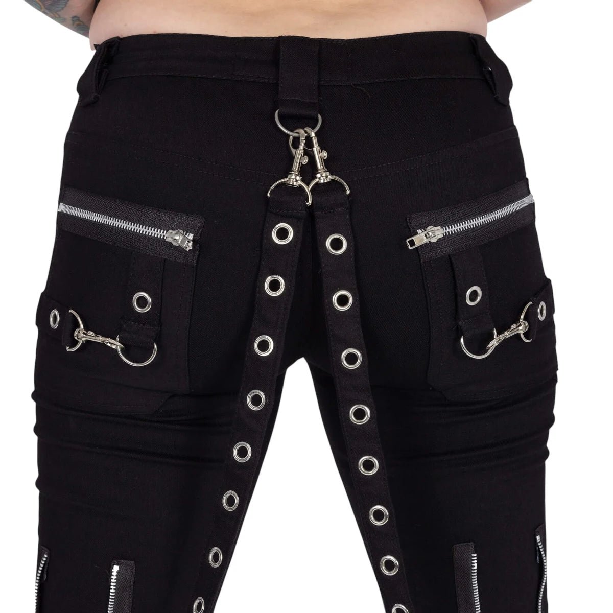 Poizen Industries Trinity Pants Goth Zip Ring Buckle Trousers