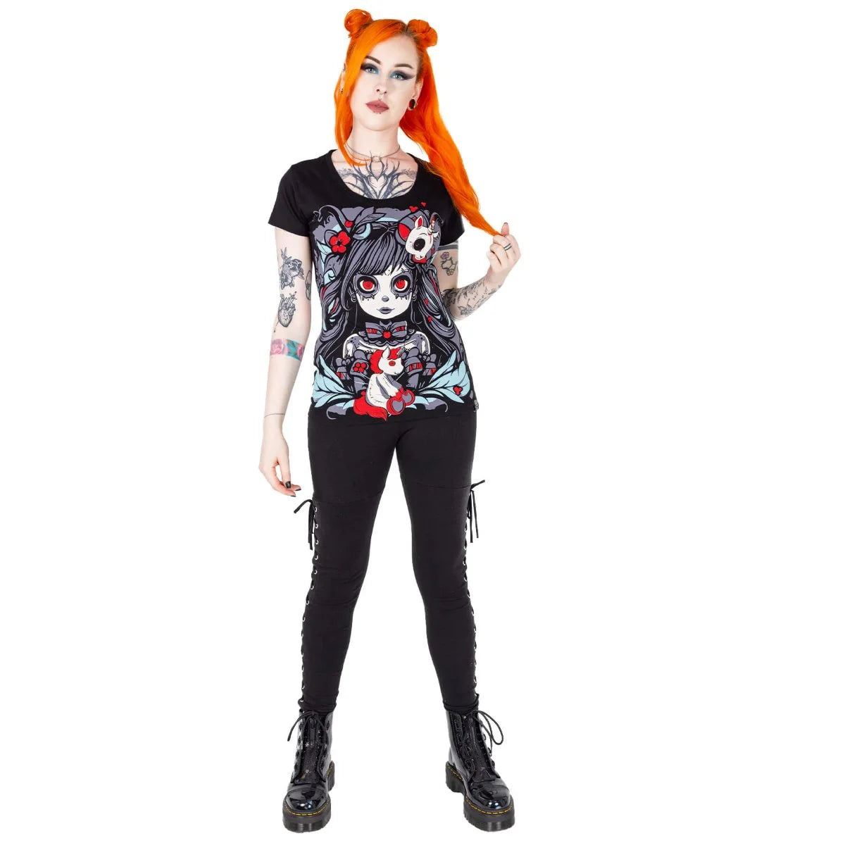 Cupcake Cult Voodoo Unicorn Girl T-Shirt - Goth Fashion - Alternative Tee