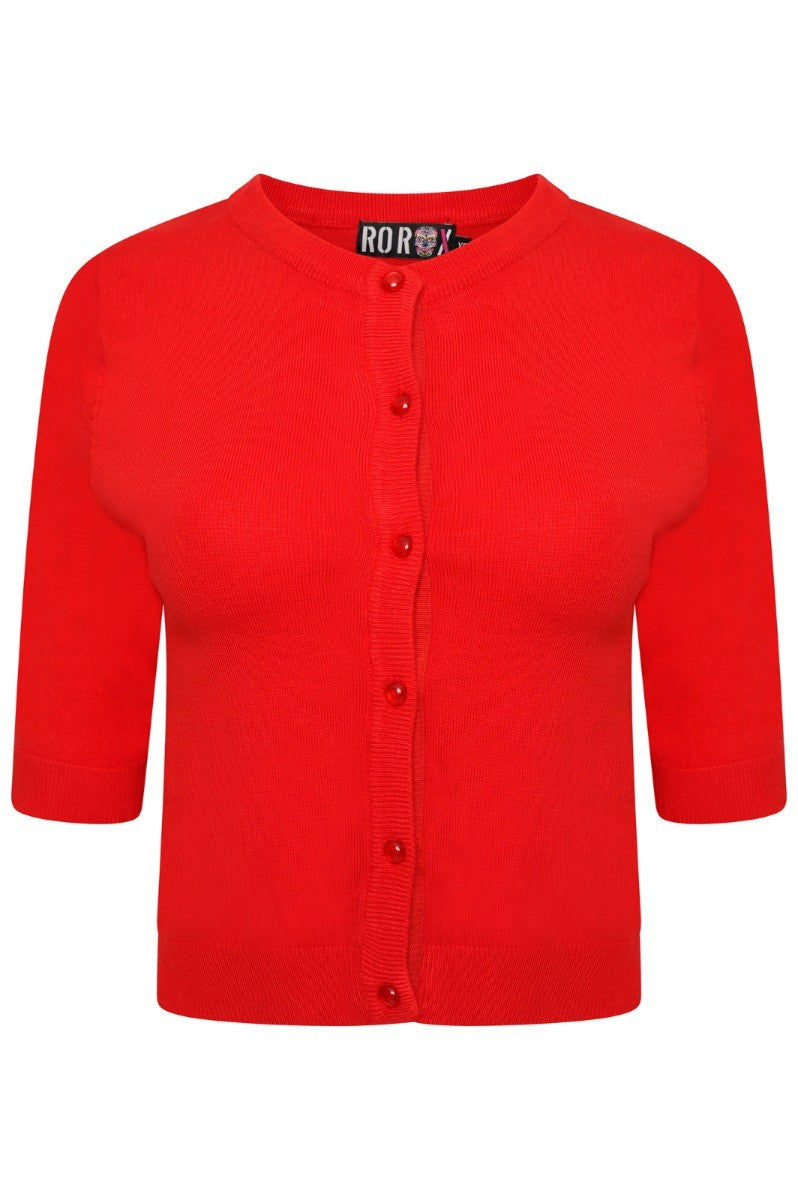 Ro Rox Imogen 50 s Vintage Style Knit Short Sleeve Cardigan Ro Rox
