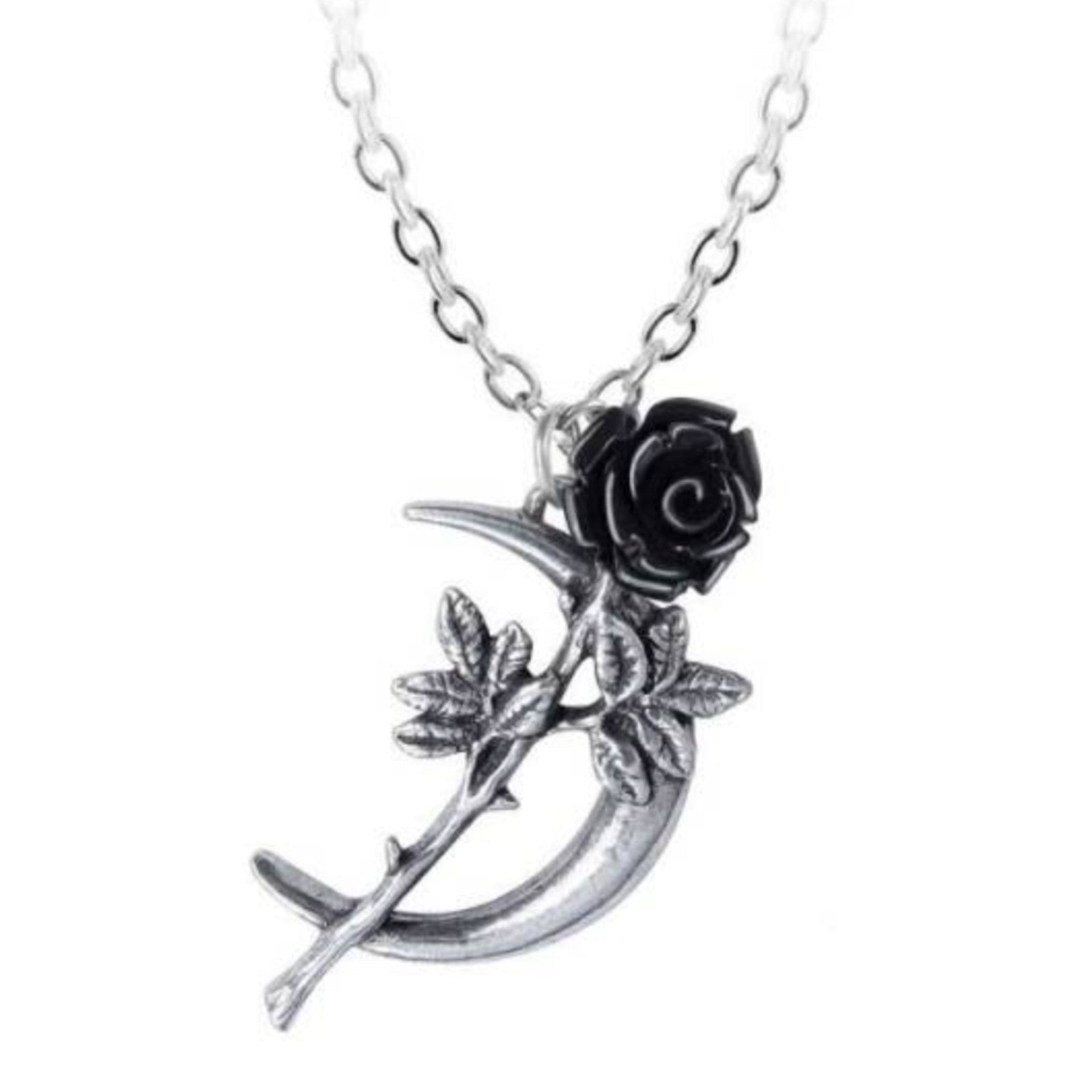 Alchemy England New Romance Moon Rose Enamel Necklace