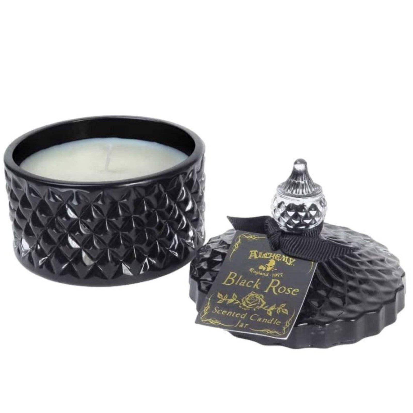 Alchemy England Scented Black Rose Round Candle Jar (Small)