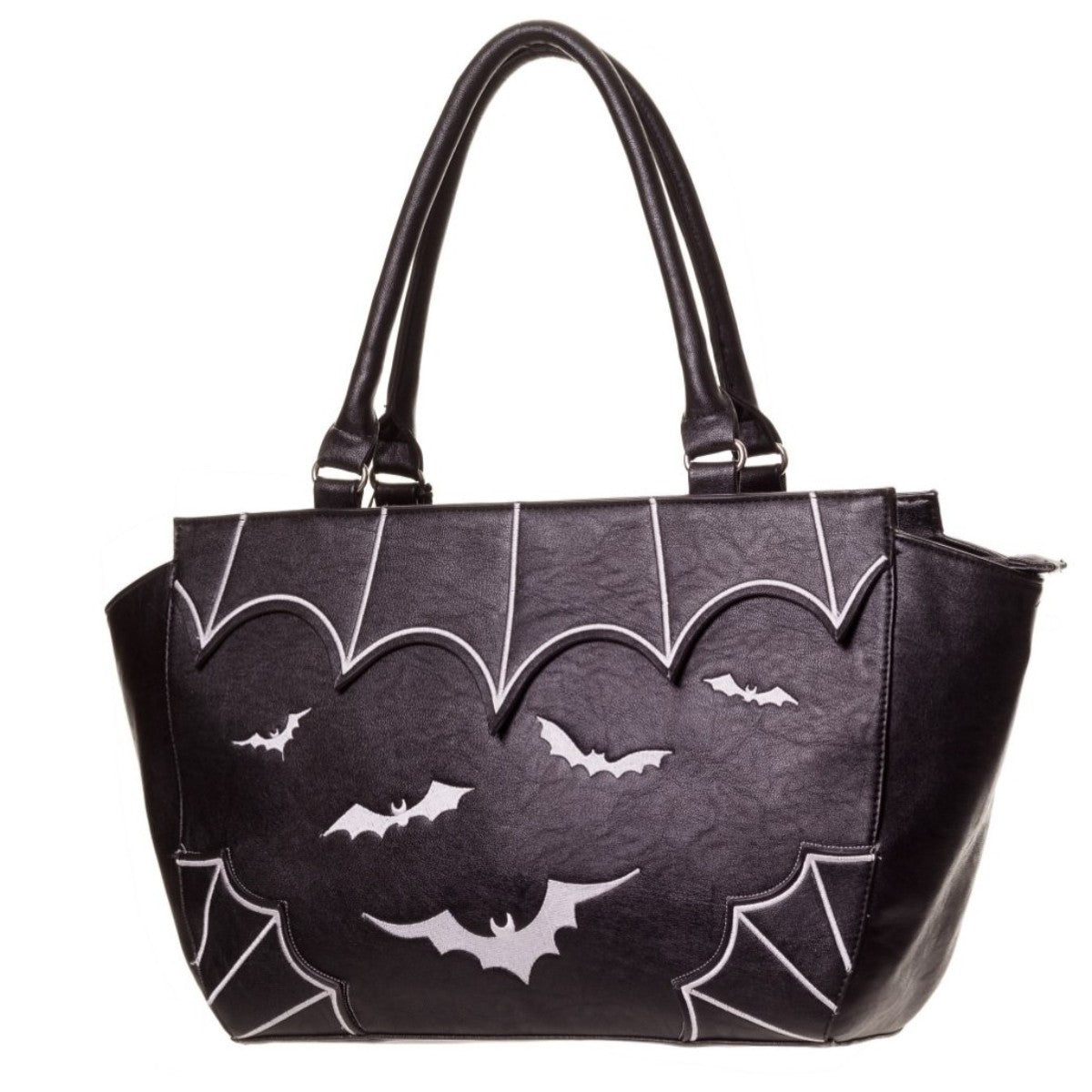 Banned Bats Gothic Large Faux Leather Handbag