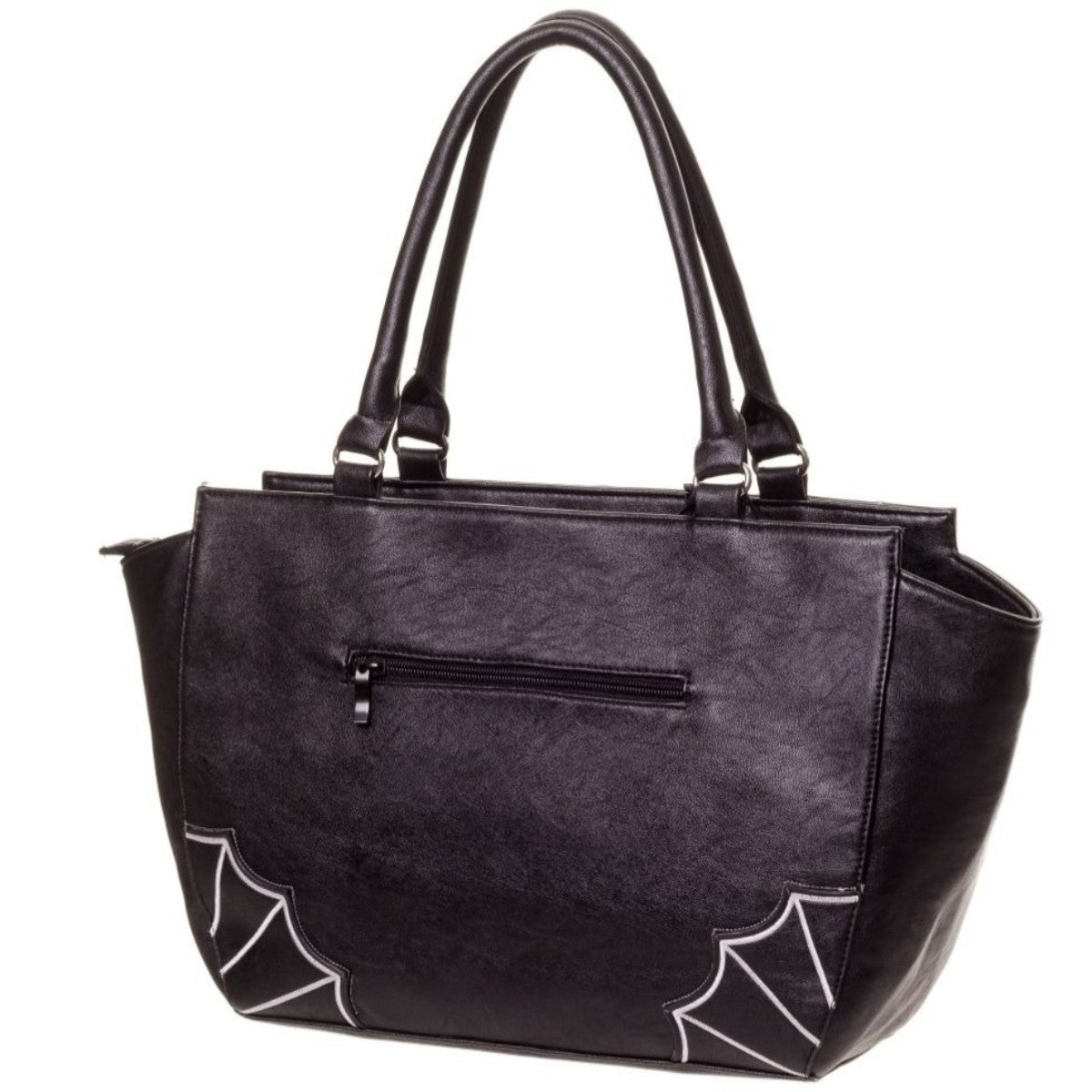 Banned Bats Gothic Large Faux Leather Handbag